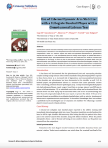 Use of External Dynamic Arm Stabilizer with a Collegiate Baseball Player with a Glenohumeral Labrum Tear